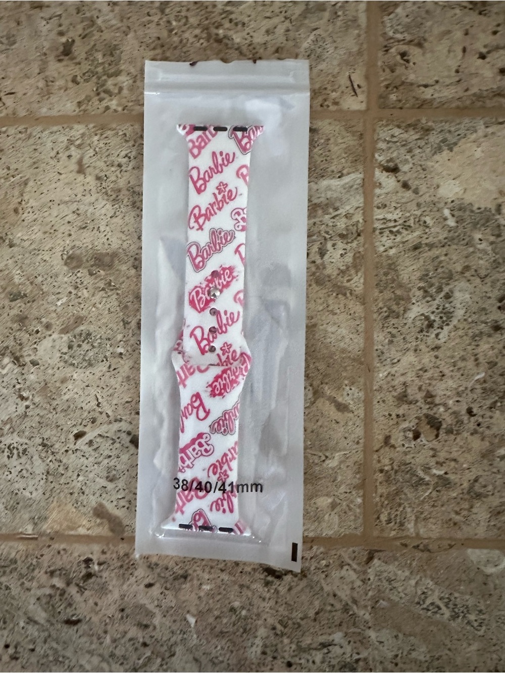 Barbie Pink and White Logo Apple Watch Band 38/40/41mm